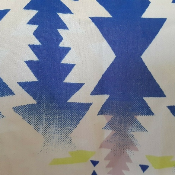 Tribal Print Vintage Ladies Blouse Vintage Long Size Large Vibrant Multi EUC - Picture 6 of 8